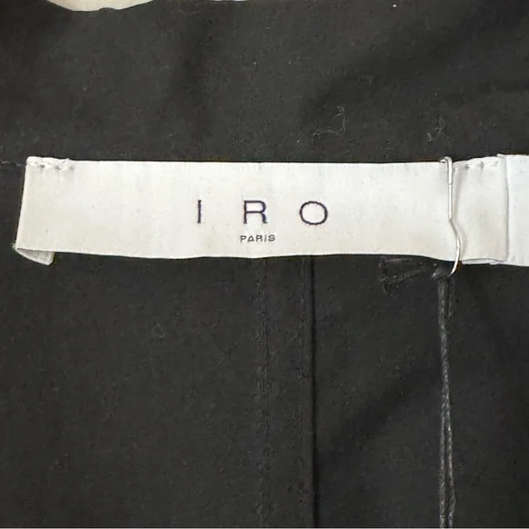 NWT IRO Foxton Long Black Trench Coat Belted Oversized 100% Cotton Poplin 36/S - Picture 3 of 15